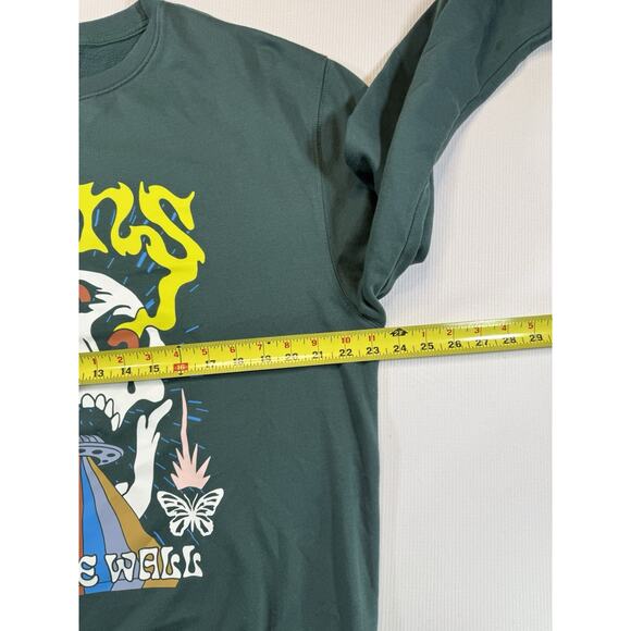 Vans XL Skull UFO Graphic Crewneck Sweatshirt • Psychedelic Art • Green - Picture 5 of 8